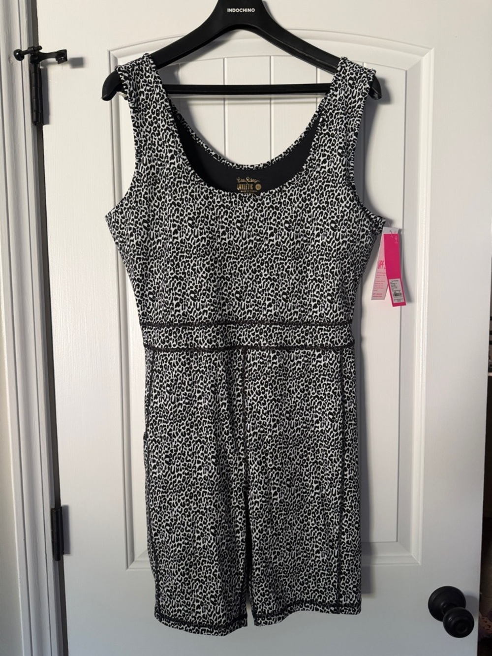 NWT Lilly Pulitzer Black and White Leopard Print Everetta Jumpsuit